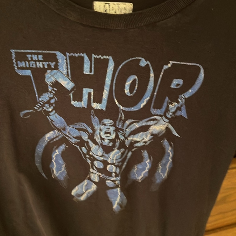 Marvel THOR Black Short Sleeve T-Shirt | Youth Size Large - Picture 2 of 7